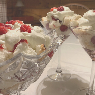White Chocolate Trifle with Raspberries 